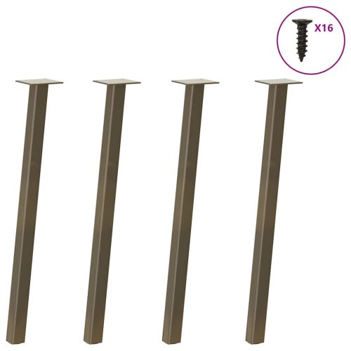 4 db natúr acél konzolasztal láb 72 cm