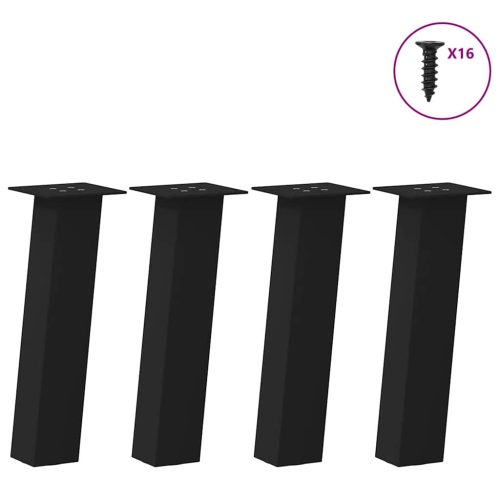4 db fekete acél dohányzóasztal láb 42 cm