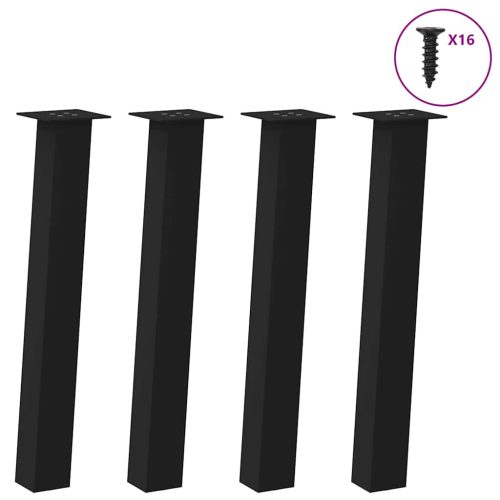 4 db fekete acél konzolasztal láb 72 cm