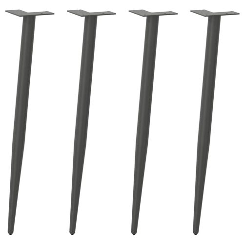 4 db antracitszürke kúpos alakú acél konzolasztal láb 72-73 cm