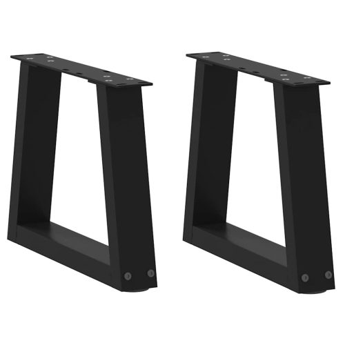 2 db fekete, V-alakú acél dohányzóasztal láb 40 x (30-31,3) cm