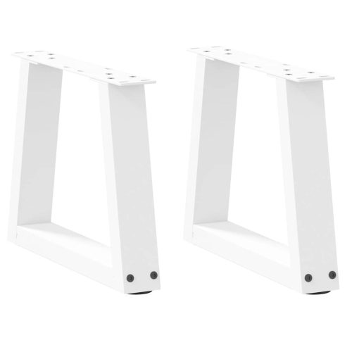 2 db fehér, V-alakú acél dohányzóasztal láb 40 x (30-31,3) cm