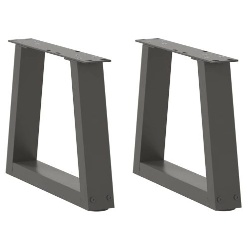 2 db antracitszürke, V-alakú acél dohányzóasztal láb 40 x (30-31,3) cm