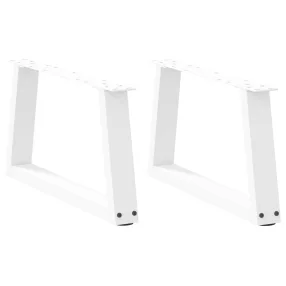   2 db fehér, V-alakú acél dohányzóasztal láb 50 x (30-31,3) cm