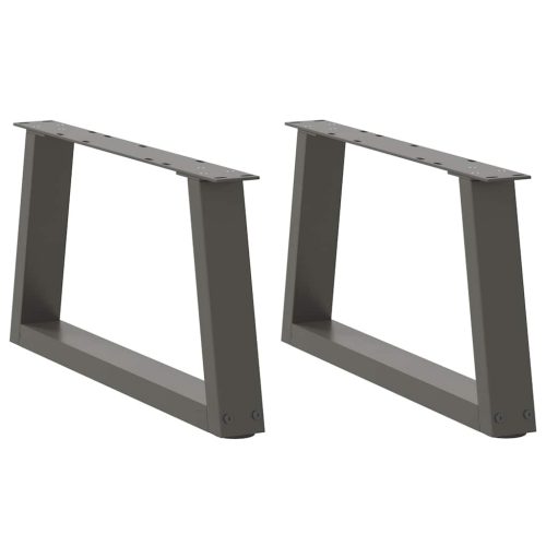 2 db antracitszürke, V-alakú acél dohányzóasztal láb 50 x (30-31,3) cm