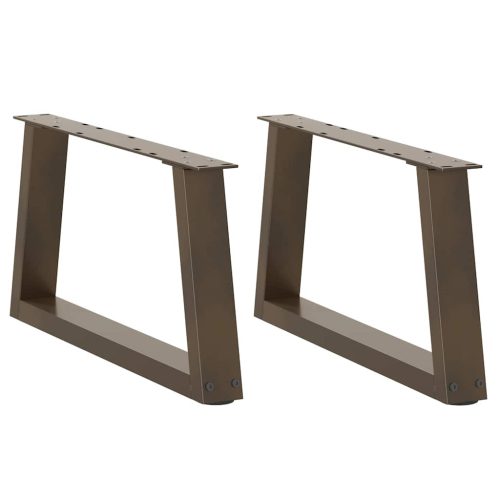 2 db V-alakú natúr acél dohányzóasztal láb 50x(30-31,3) cm