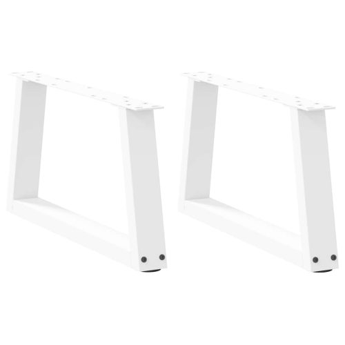 2 db fehér, V-alakú acél dohányzóasztal láb 60 x (30-31,3) cm