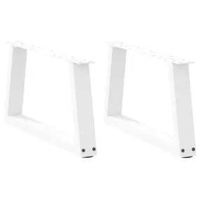   2 db fehér, V-alakú acél dohányzóasztal láb 70 x (30-31,3) cm