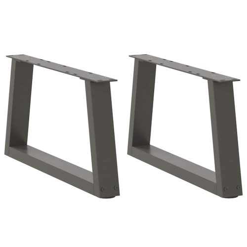 2 db antracitszürke, V-alakú acél dohányzóasztal láb 70 x (30-31,3) cm