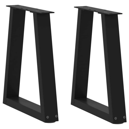 2 db fekete, V-alakú acél dohányzóasztal láb 38 x (42-43,3) cm
