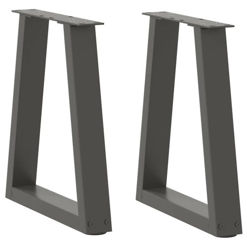2 db antracitszürke, V-alakú acél dohányzóasztal láb 38x(42-43,3) cm