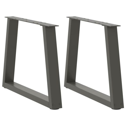 2 db antracitszürke, V-alakú acél dohányzóasztal láb 50 x (42-43,3) cm