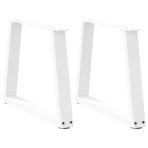 2 db fehér, V-alakú acél dohányzóasztal láb 60 x (42-43,3) cm