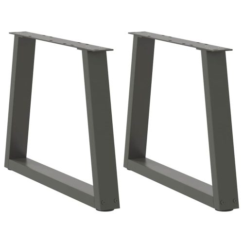 2 db antracitszürke, V-alakú acél dohányzóasztal láb 70 x (42-43,3) cm