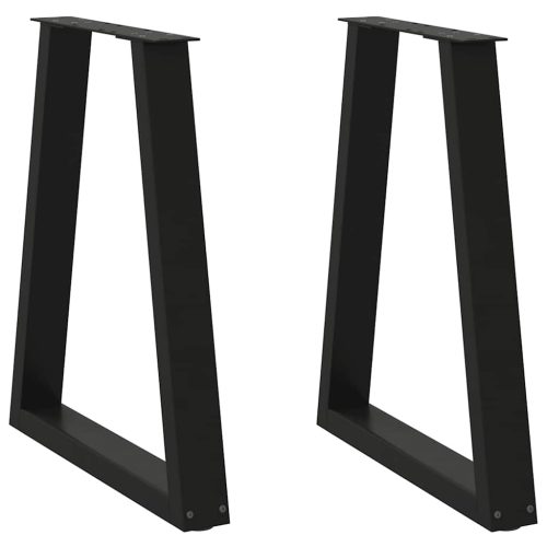 2 db fekete, V-alakú acél étkezőasztal láb 50 x (72-73) cm