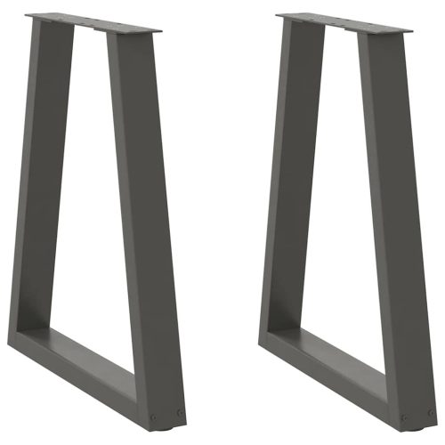 2 db antracitszürke, V-alakú acél étkezőasztalláb 60 x (72-73) cm