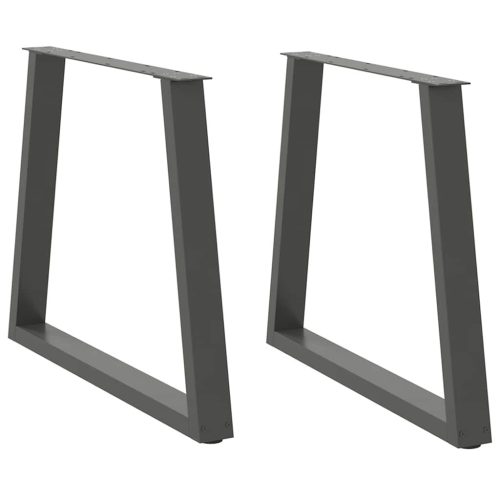 2 db antracitszürke, V-alakú acél étkezőasztalláb 70 x (72-73,3) cm