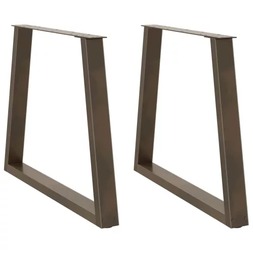 2 db V-alakú natúr acél étkezőasztal láb 80x(72-73,3) cm acél