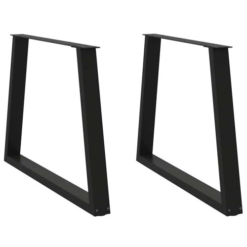 2 db fekete, V-alakú acél étkezőasztal láb 90 x (72-73,3) cm