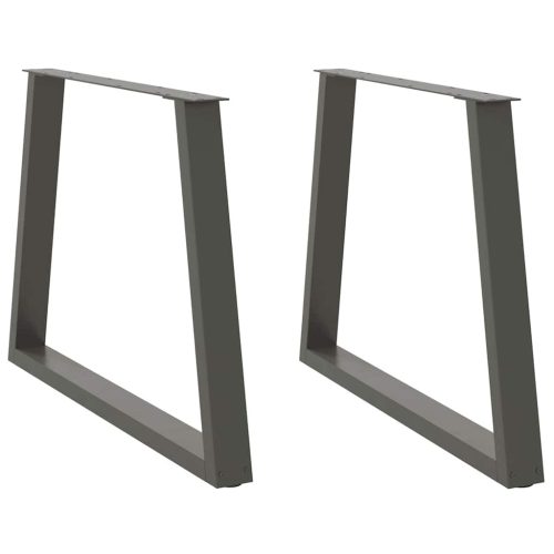 2 db antracitszürke, V-alakú acél étkezőasztal láb 90 x (72-73,3) cm