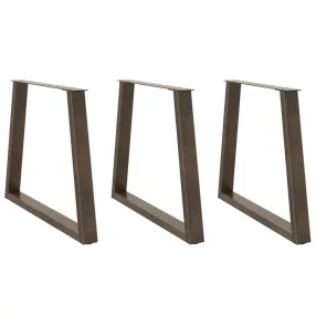   3 db V-alakú natúr acél étkezőasztal láb 70 x (72-73,3) cm acél