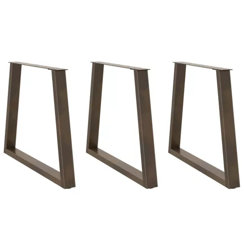 3 db V-alakú natúr acél étkezőasztal láb 70 x (72-73,3) cm acél