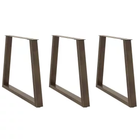   3 db V-alakú natúr acél étkezőasztal láb 80x(72-73,3) cm acél