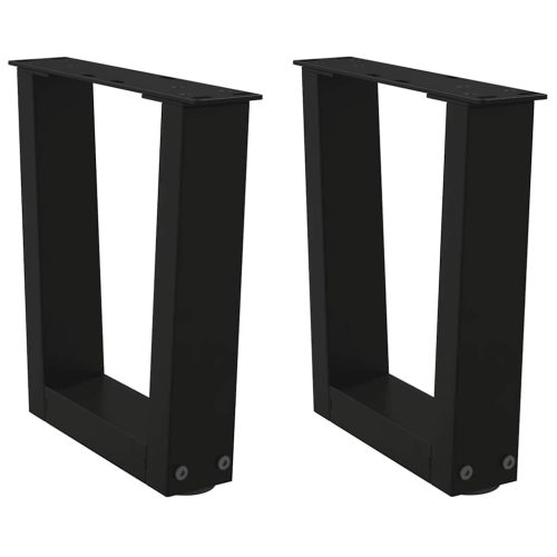 2 db fekete, V-alakú acél dohányzóasztal láb 30 x (30-31,3) cm