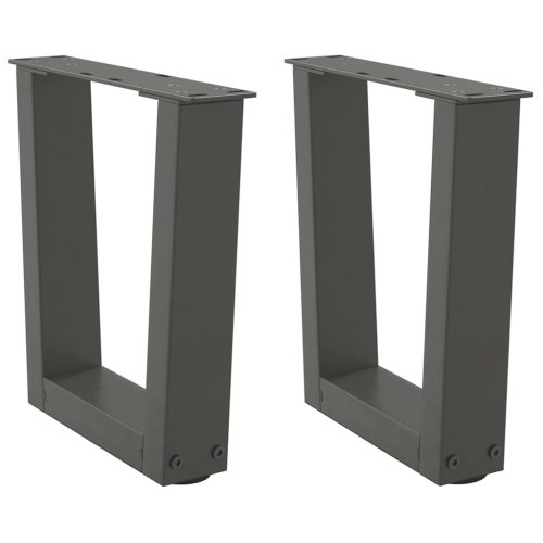 2 db antracitszürke, V-alakú acél dohányzóasztal láb 30x(30-31,3) cm