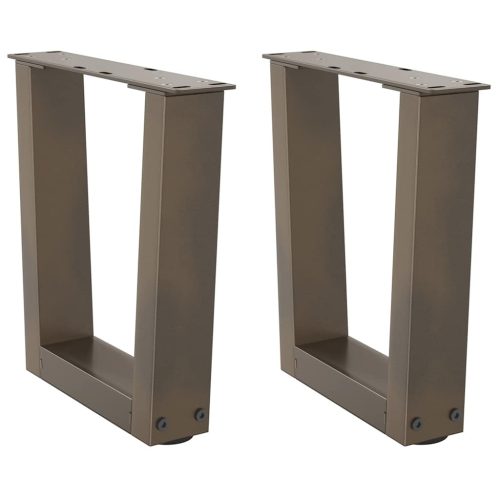 2 db V-alakú natúr acél dohányzóasztal láb 30x(30-31,3) cm