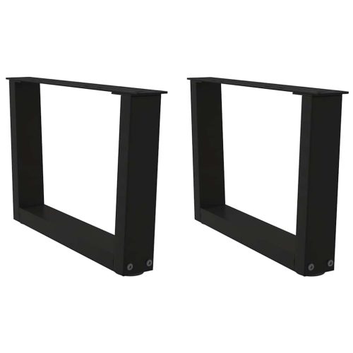 2 db fekete, V-alakú acél dohányzóasztal láb 50 x (30-31,3) cm