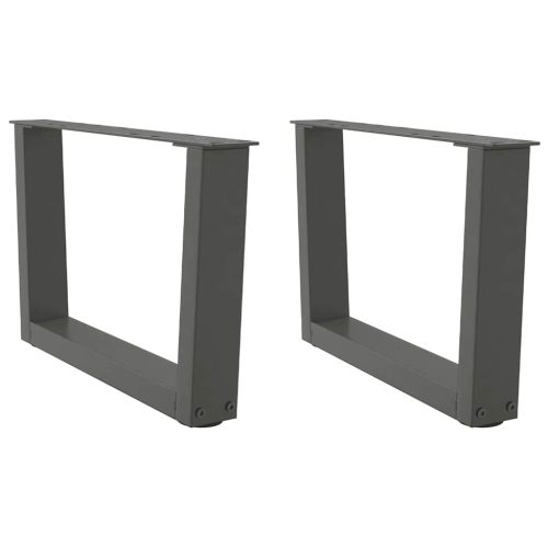 2 db antracitszürke, V-alakú acél dohányzóasztal láb 60 x (30-31,3) cm