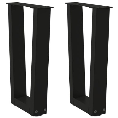2 db fekete, V-alakú acél dohányzóasztal láb 28 x (42-43,3) cm