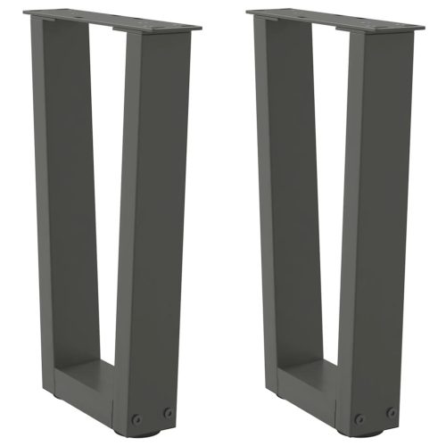 2 db antracitszürke, V-alakú acél dohányzóasztal láb 28 x (42-43,3) cm