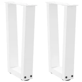   2 db fehér, V-alakú acél dohányzóasztal láb 38x(42-43,3) cm