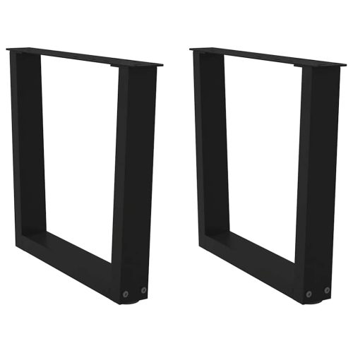 2 db fekete, V-alakú acél dohányzóasztal láb 50 x (42-43,3) cm