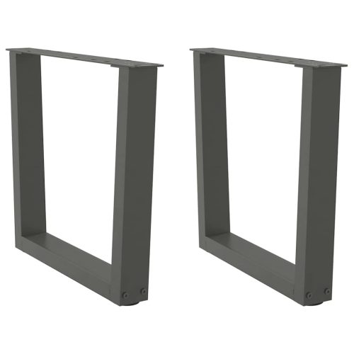 2 db antracitszürke, V-alakú acél dohányzóasztal láb 60 x (42-43,3) cm