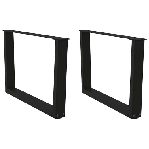 2 db fekete, V-alakú acél dohányzóasztal láb 70 x (42-43,3) cm