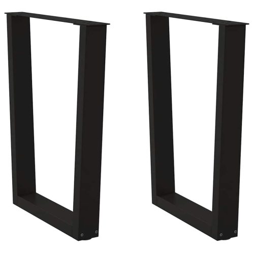 2 db fekete, V-alakú acél étkezőasztal láb 60 x (72-73,3) cm