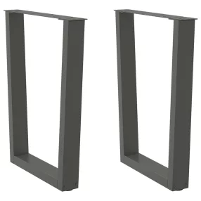   2 db antracitszürke, V-alakú acél étkezőasztal láb 60 x (72-73,3) cm
