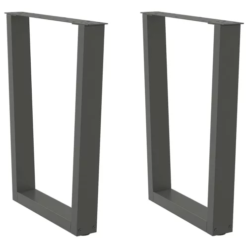 2 db antracitszürke, V-alakú acél étkezőasztal láb 60 x (72-73,3) cm