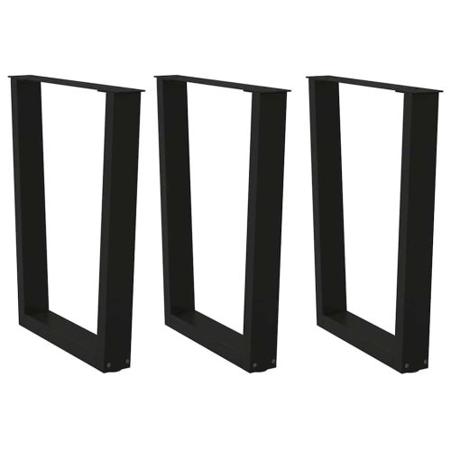 Dining Table Legs V-Shape 3 pcs fekete 70x(72-73,3)cm acél
