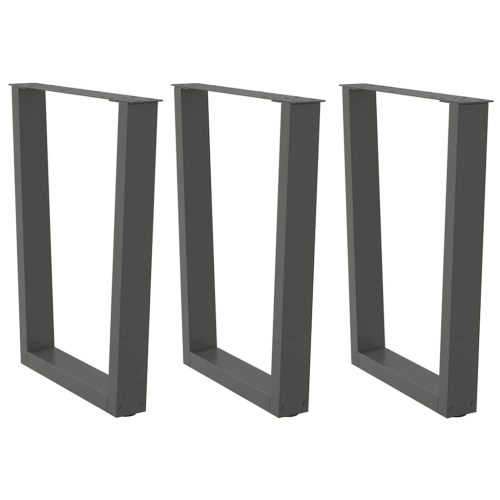 Dining Table Legs V-Shape 3 pcs antracit 70x(72-73,3)cm acél