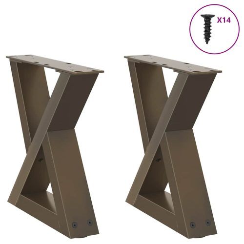 2 db natúr acél dohányzóasztal láb 30x(30-31,3) cm acél