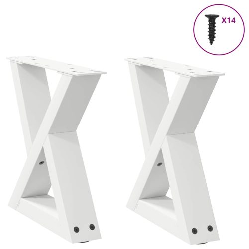 2 db fehér dohányzóasztal láb 40 x (30-31,3) cm acél dohányzóasztal láb