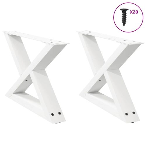 2 db fehér dohányzóasztal láb 50 x (30-31,3) cm acél dohányzóasztal láb