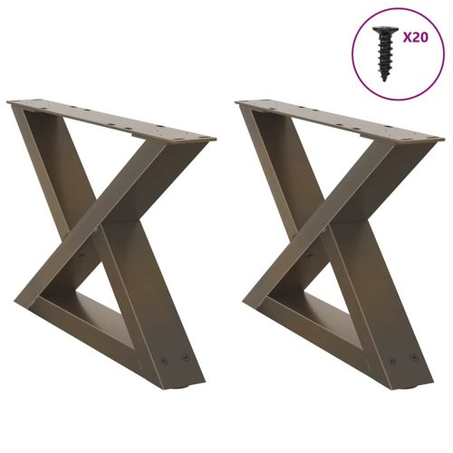 2 db natúr acél dohányzóasztal láb 60 x (30-31,3) cm acél