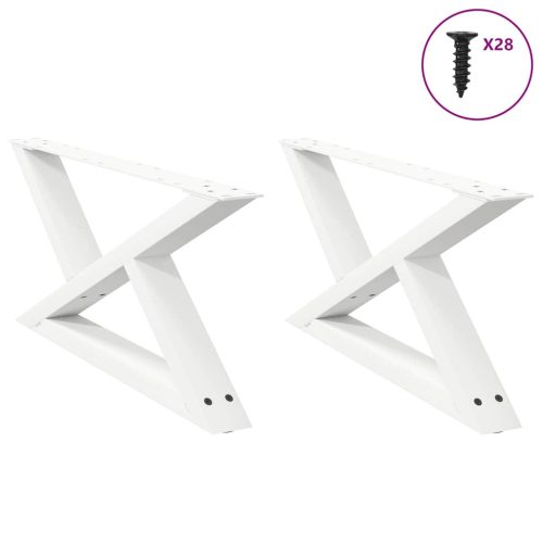 2 db fehér dohányzóasztal láb 70 x (30-31,3) cm acél dohányzóasztal láb