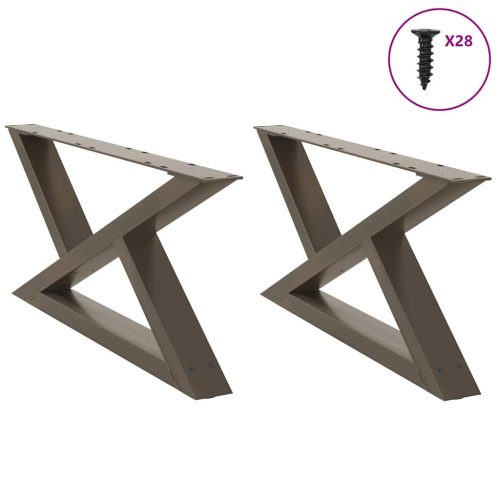 2 db natúr acél dohányzóasztal láb 70 x (30-31,3) cm acél