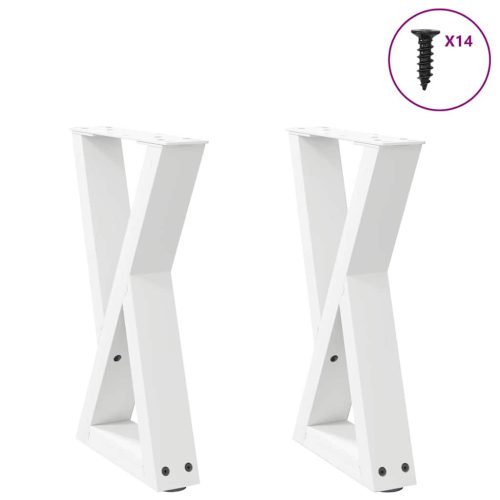 2 db fehér dohányzóasztal láb 28 x (42-43,3) cm acél dohányzóasztal láb